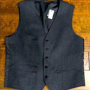 Express Men’s Vest with Zipper Details, Large